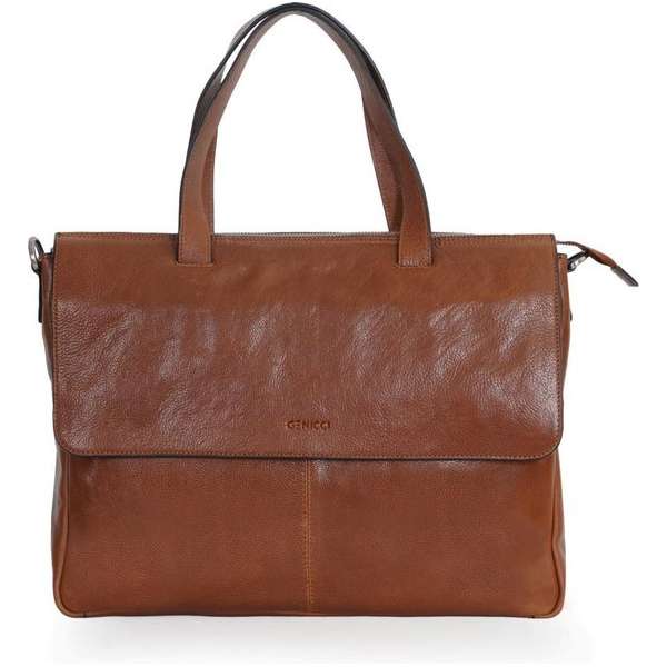 Genicci Milano Dames Aktetas Cognac