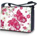 Sleevy 15,6 laptoptas / messenger tas roze vlinder