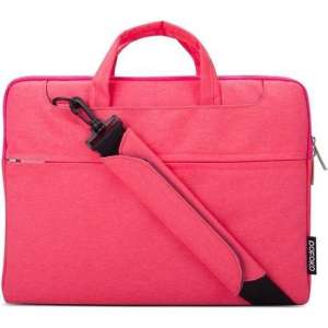 POFOKO 13.3 inch laptoptas met schouderband - Magenta