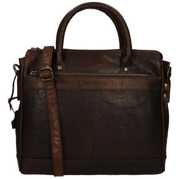 Spikes & Sparrow Laptoptas Bronco Leer - bruin