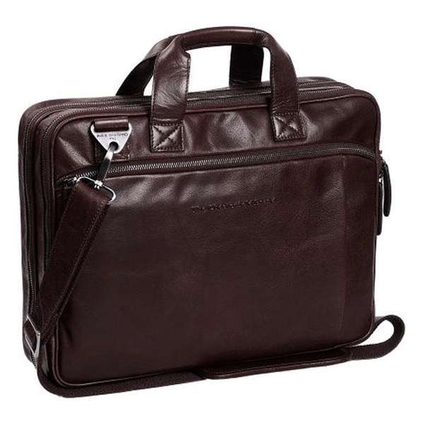 Chesterfield Manuel Leren Laptoptas - 15,4 inch - Bruin