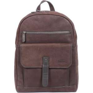 Sparwell Tas - Arago Aaron - Rugzak - 100% Leer - Laptop vak 14 inch - Donker Bruin (Unisex)