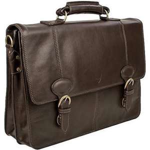 Hidesign lederen laptoptas / aktetas 'Gibson' bruin