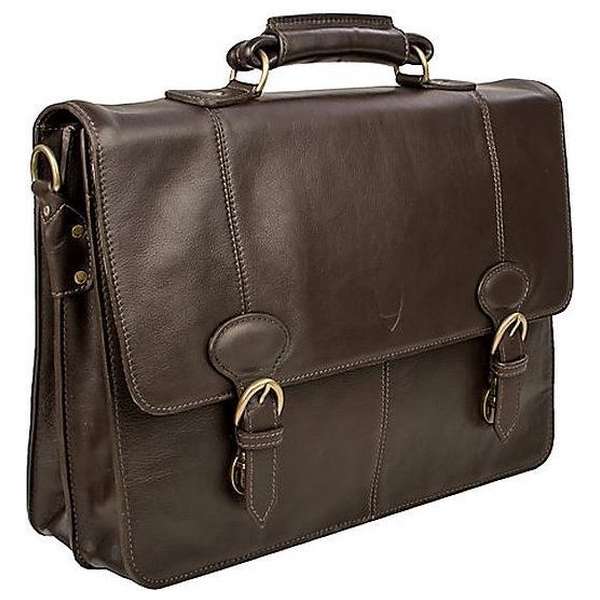 Hidesign lederen laptoptas / aktetas 'Gibson' bruin