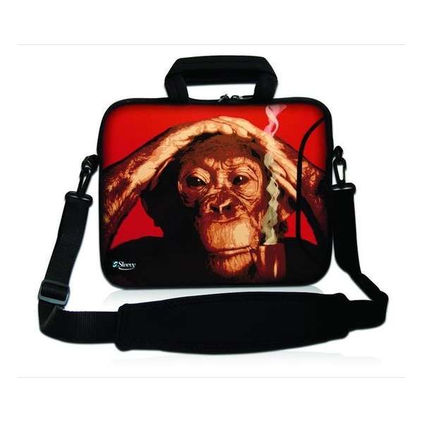 Sleevy 17,3 laptoptas rokende chimpansee