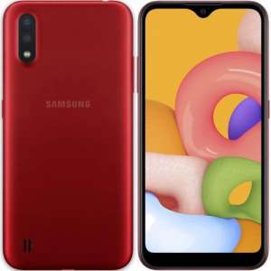 Samsung Galaxy A01 2020 | Dual-Camera | Dual-Sim | Rood|SD Card 16GB + Hoesje + Beschermglass + Nederlandse Sim card