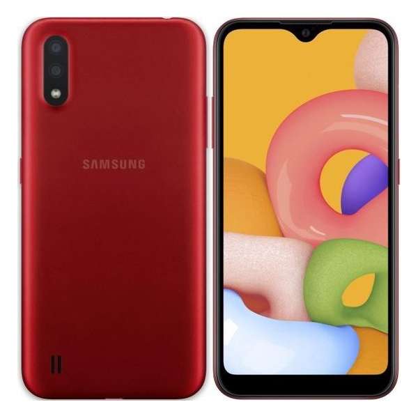 Samsung Galaxy A01 2020 | Dual-Camera | Dual-Sim | Rood|SD Card 16GB + Hoesje + Beschermglass + Nederlandse Sim card