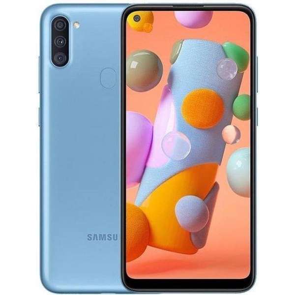 Samsung Galaxy A11 32 GB Blauw met GRATIS Transparant Anti Schok Case