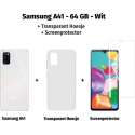 Samsung Galaxy A41 - 64GB - Wit + Transparant Hoesje + Screenprotector van HGA