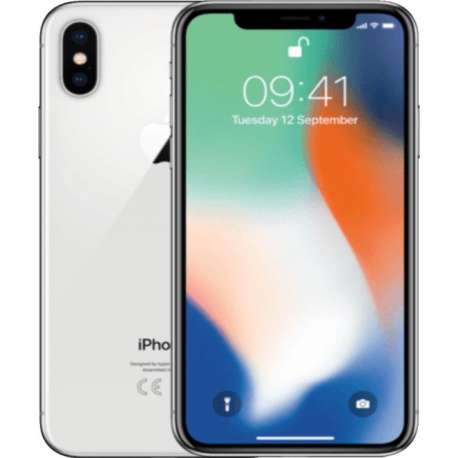 Apple iPhone X - Refurbished door Mr.@ - A grade (Zo goed als nieuw) - 64GB - Zilver