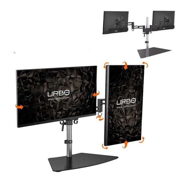 Urbo Nes ergonomische monitorarm met standaard en VESA voor op het bureau, voor schermen tot 68 (27 inch)