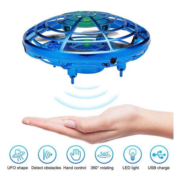 Mini Drone met Anti-bots Sensor - Zwevende UFO Blauw