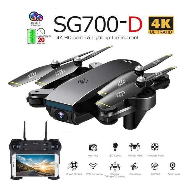 Drone SG700-D |4K | Quadcopter | ZWART