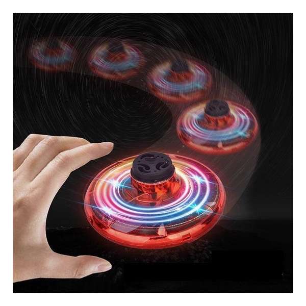 B-Joy Nieuw Hand gestuurde Spinner Drone Buiten kinderspeelgoed - Fly Spinning top Play It UFO | Kleur Rood