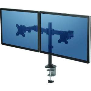 Fellowes Monitorarm dubbel 2 schermen Reflex 68,6 cm, 27 inch, Klem Zwart