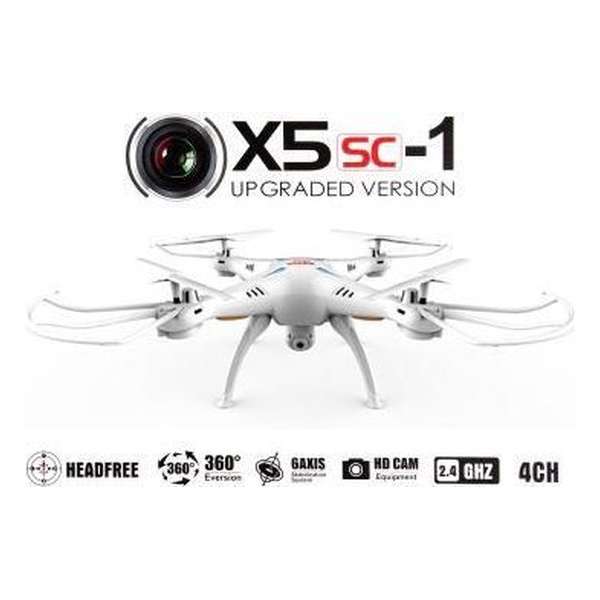 Syma X5SC met HD Camera -Drone Wit + pak batterijen