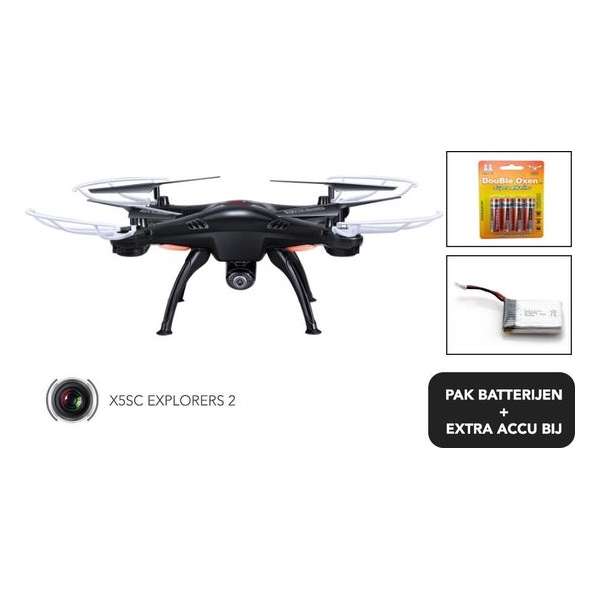 Drone -SYMA X5SC HD CAMERA + extra accu en pak batterijen (black)