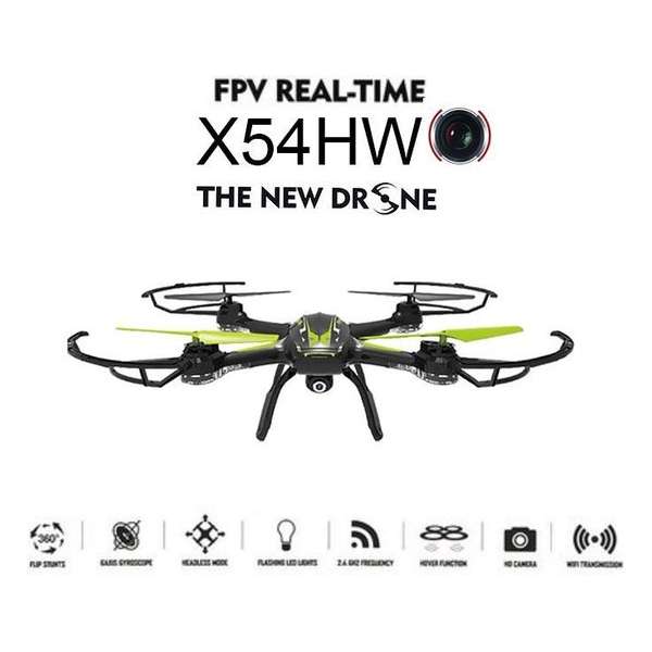 Syma X54HW live Camera Drone FPV Real-Time  + Altitude mode| quadcopter zwart