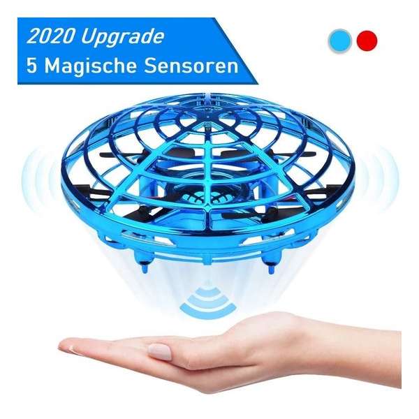 OrbitDrone™ UFO Mini Drone Blauw – Handgestuurd – Infrarood sensoren- Kindvriendelijk - Inclusief USB kabel