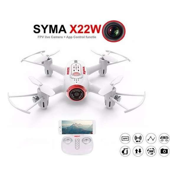 Syma X22W FPV live Camera Drone +app control functie -wit