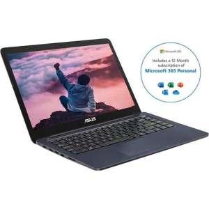 Asus 14 inch laptop - 4GB RAM - AMD E2 Quad Core Processor - Windows 10 - met GRATIS Office 365 voor 1 jaar