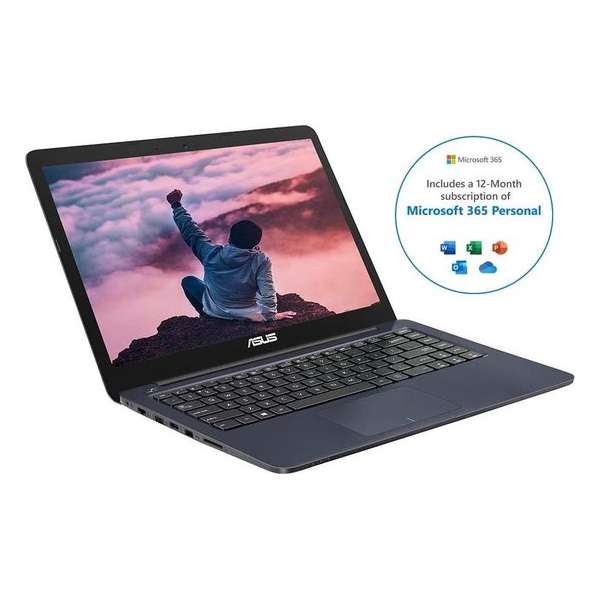 Asus 14 inch laptop - 4GB RAM - AMD E2 Quad Core Processor - Windows 10 - met GRATIS Office 365 voor 1 jaar