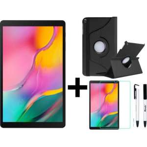 Samsung Galaxy Tab A 10.1 (2019) - 32GB - Zwart Met draaibaar hoes + tempered glass + stylus pen