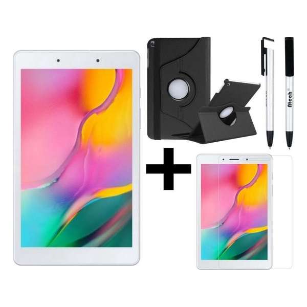 Samsung Galaxy Tab A 8.0 (2019) - 32GB - Zilver Met draaibaar hoes + tempered glass + stylus pen