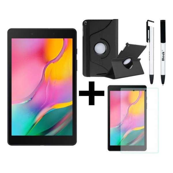 Samsung Galaxy Tab A 8.0 (2019) - 32GB - Zwart Met draaibaar hoes + tempered glass + stylus pen