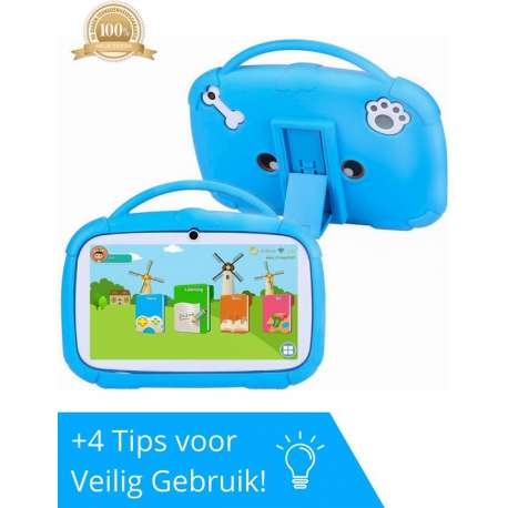 Luxies Tablets Extra Beschermhoes - Kindertablet - Kindercomputer - Kinder Tablet - 16GB - Android 9.0 - 7 Inch - Blauw