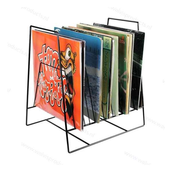 LP vinyl design opbergrek platenrek retro voor 60 tot 70 vinyl LP's van 12 inch zwart