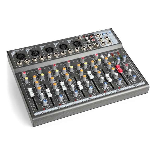 Vonyx VMM-F701 Mixer 7-kanaals met mp3 speler en echo en delay effecten