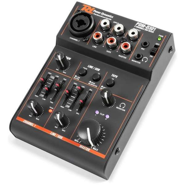 Power Dynamics PDM-D301 3-Kanaals USB Mixer