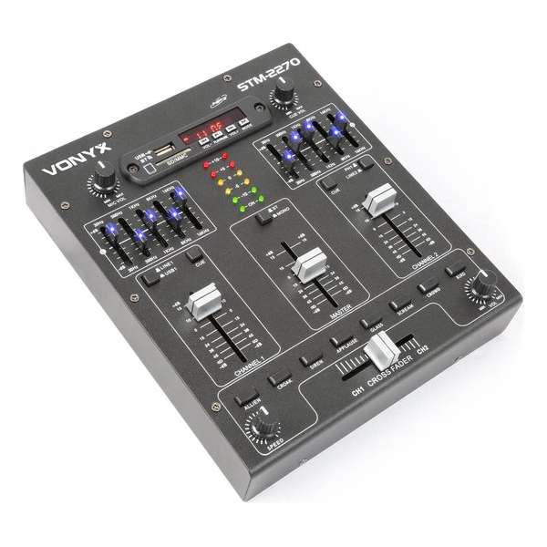 SkyTec STM2270 4-Kanaals Mixer Geluidseffecten SD/USB/MP3/BT