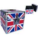 Vinyl koffer LP koffer voor 70 tot 100 platen afsluitbaar Union Flag