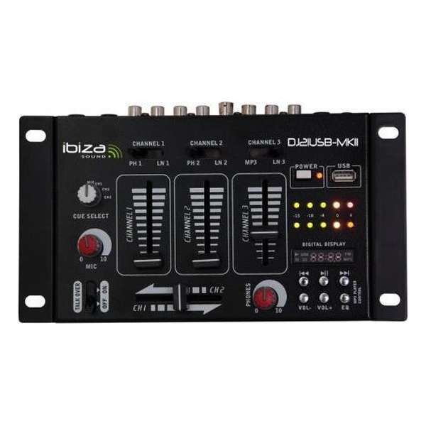 IBIZA Sound DJ21USB-MKII - 4-Kanalen / 7-Ingangen Mengpaneel