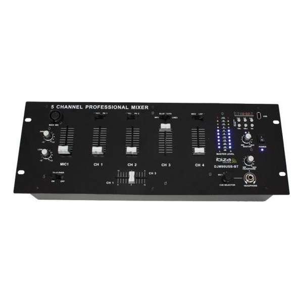 19" Mixer met USB/SD Speler + Bluetooth.