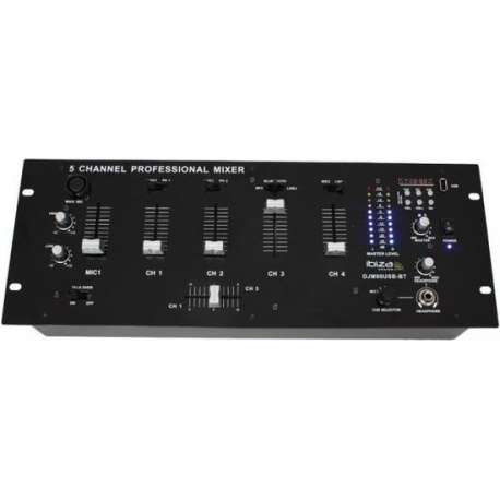 19" Mixer met USB/SD Speler + Bluetooth.