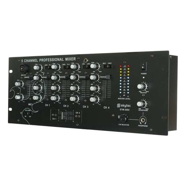 Skytec Stm-3004 - 4-kanaals - DJ Mixer - Zwart