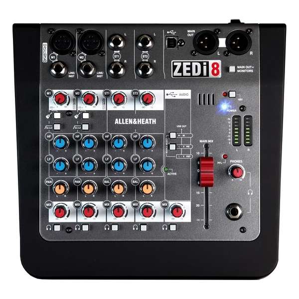 Allen & Heath ZEDi-8 8 kanalen Zwart, Grijs