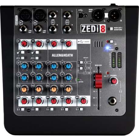 Allen & Heath ZEDi-8 8 kanalen Zwart, Grijs