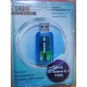 USB Sound audiocontroller 3D sound 5.1  Dongle