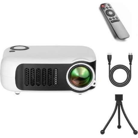 Upgrade 2020 | Mini Beamer - Beamer - Mini Projector - Pocket Beamer A2000 - Inclusief HDMI kabel - Draagbaar - Wit