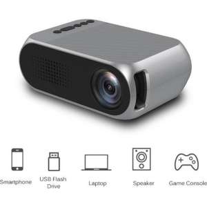 Mini Beamer YG320 - Projector - Home LED Mini Draagbare 1080P HD Zilver-zwart