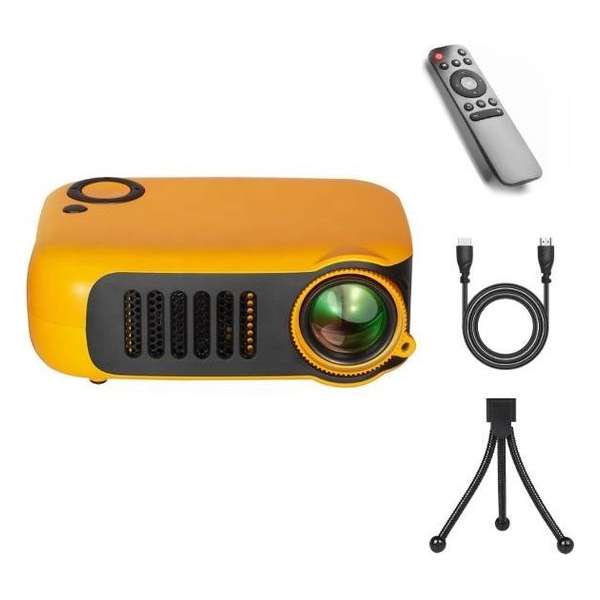 Upgrade 2020 | Mini Beamer - Beamer - Mini Projector - Pocket Beamer A2000 - Inclusief HDMI kabel - Draagbaar - Oranje