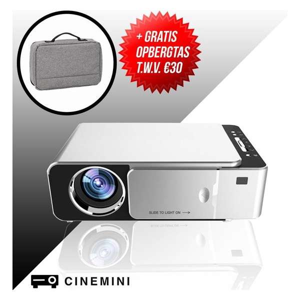 CineMini Projector | Mini Beamer | Met GRATIS Opbergtas| HDMI VGA AV TF USB WIFI | 3500 Lumen | LED Full HD | Thuis Bioscoop