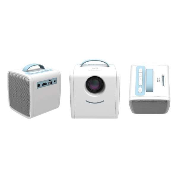 Sinji Mini Beamer - Draagbare LED Projector - Presentaties/Films/Games - Ingebouwde Speaker - Wit/Blauw