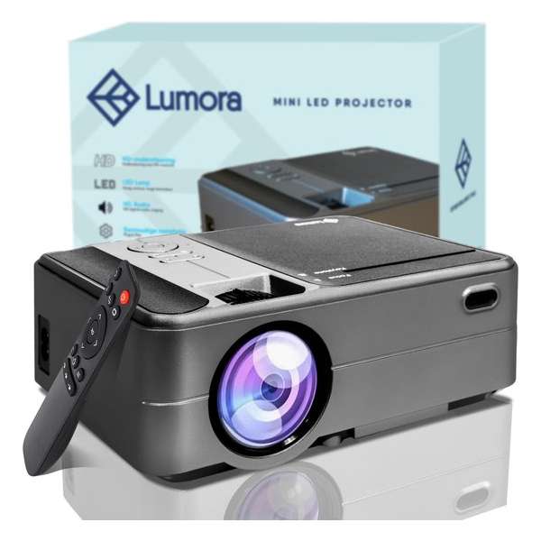 Lumora – Wifi Beamer – Compact – Projector- 3800 Lumen – HD - Inclusief HDMI Kabel – Afstandsbediening – Films en TV – Zwart