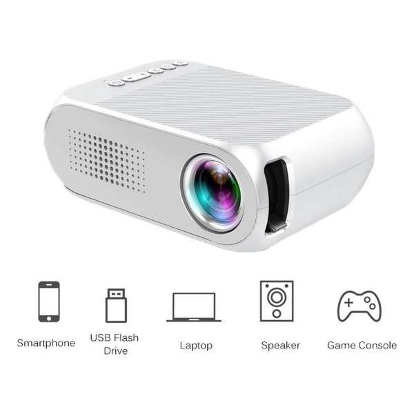 Mini Beamer YG320 - Projector - Home LED Mini Draagbare 1080P HD WIT