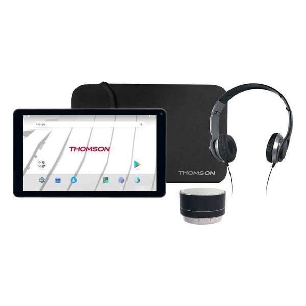 THOMSON TEO10 Tablet + Headset + Bluetooth-luidspreker + hoesje - scherm van 10,1 inch - 32 GB eMMC - Android 7.1 - zwart
